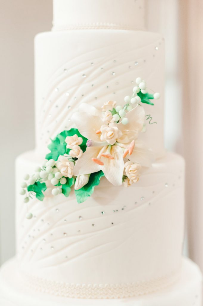 white wedding cake