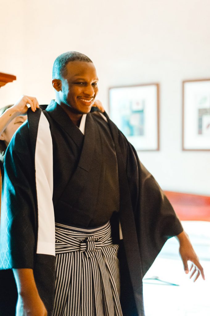 Japanese wedding Kimono men montsuki