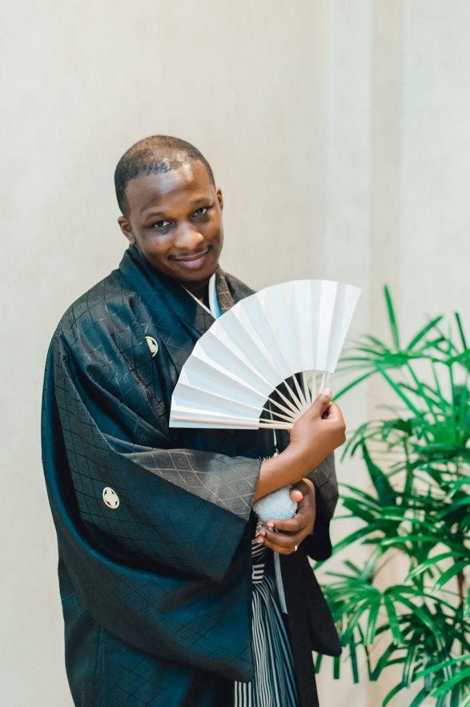 Japanese wedding Kimono men montsuki