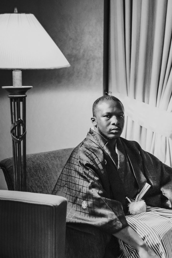 Japanese wedding Kimono men montsuki