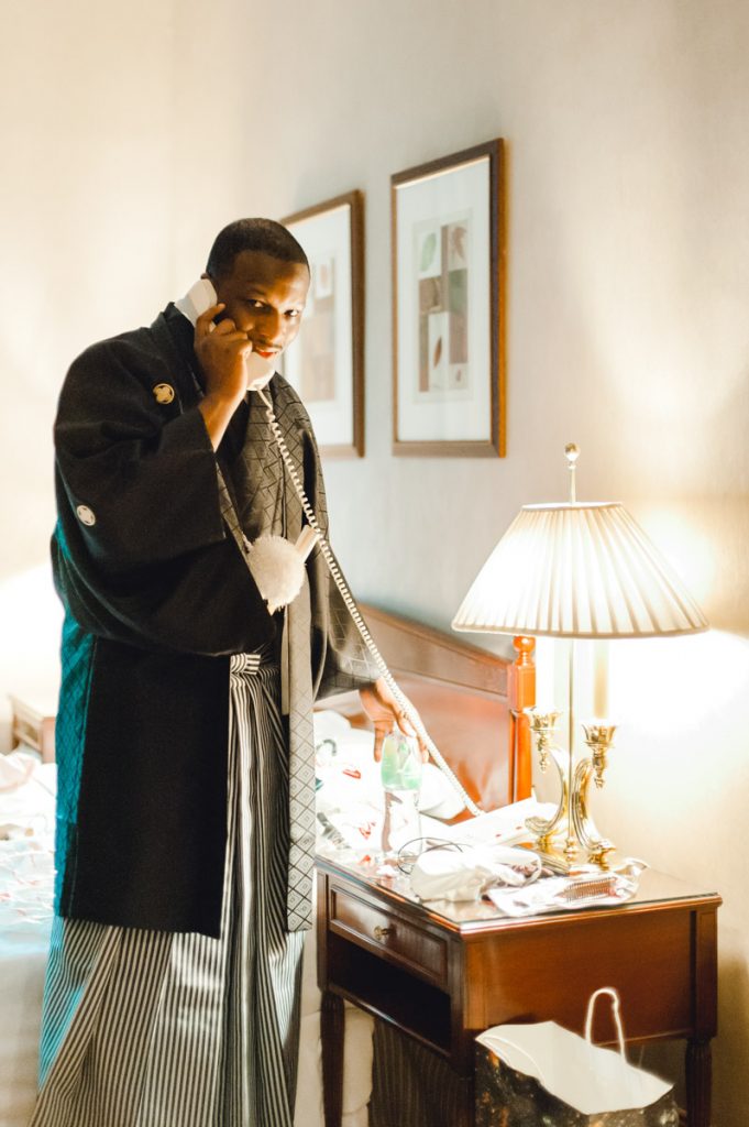 Japanese wedding Kimono men montsuki